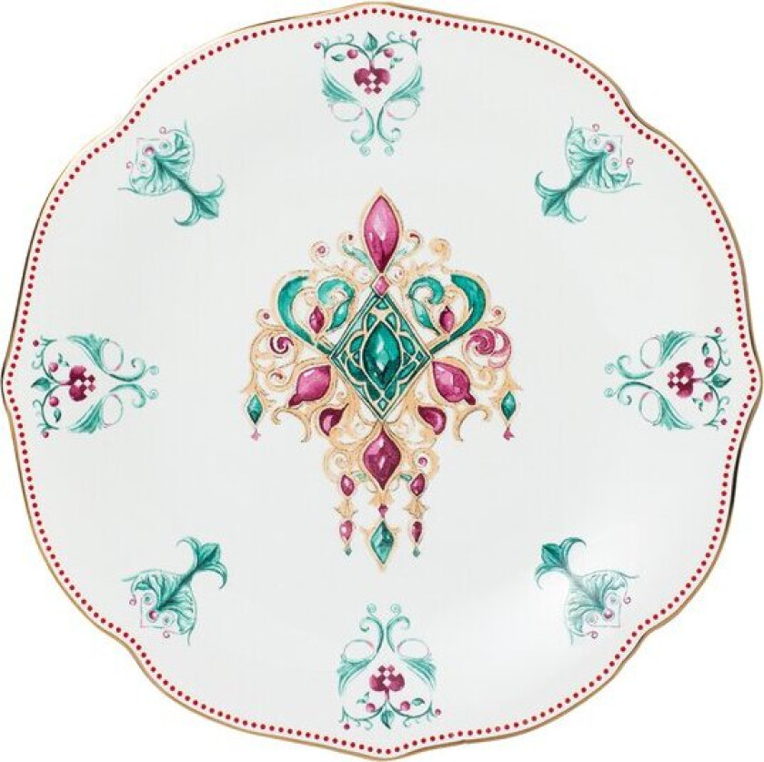 Lucia asjett 17 cm hvit/rød/grønn