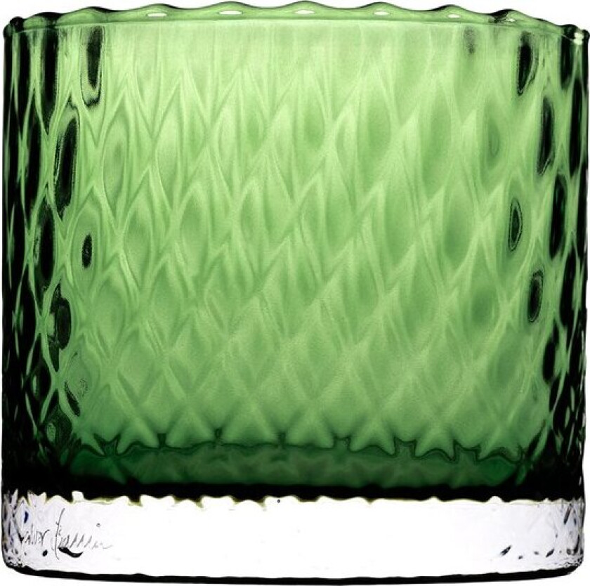 Harlekin lykt/vase 12,5 cm grønn