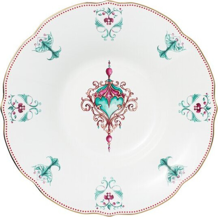 Lucia dyp tallerken 22 cm hvit/rød/grønn