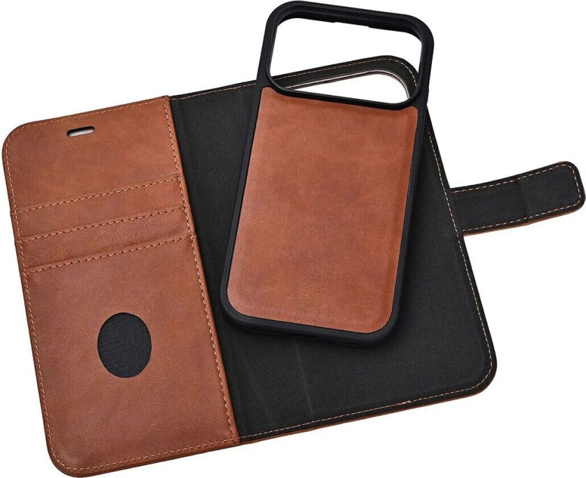 eksklusiv 2-i-1-lommebok (iPhone 17 Pro) - Brun