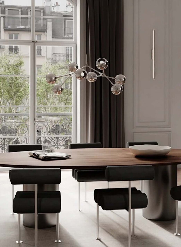 Drop mini globe taklampe L95 - krom