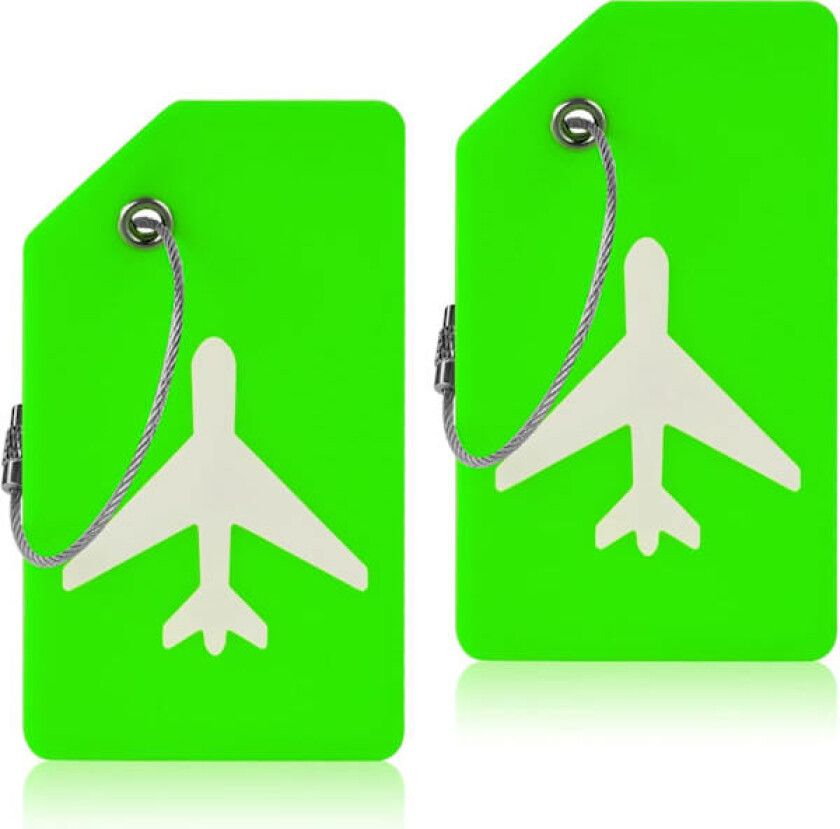 2 stk. bagasjelapper, silikon bagasjemerker, koffert ID-merkesett, håndveske merkelapper reisetilbehør for innsjekket bagasje