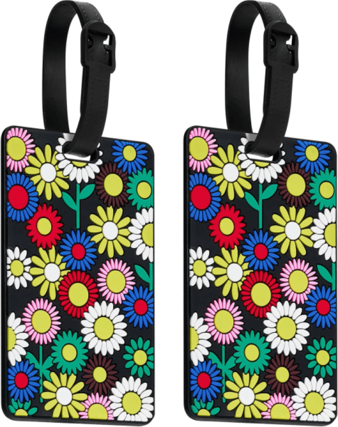 Baglabels 2-pakning, Baglabels Koffert ID-etiketter Visittkortholder/Reise ID Baglabel (Solsikke)