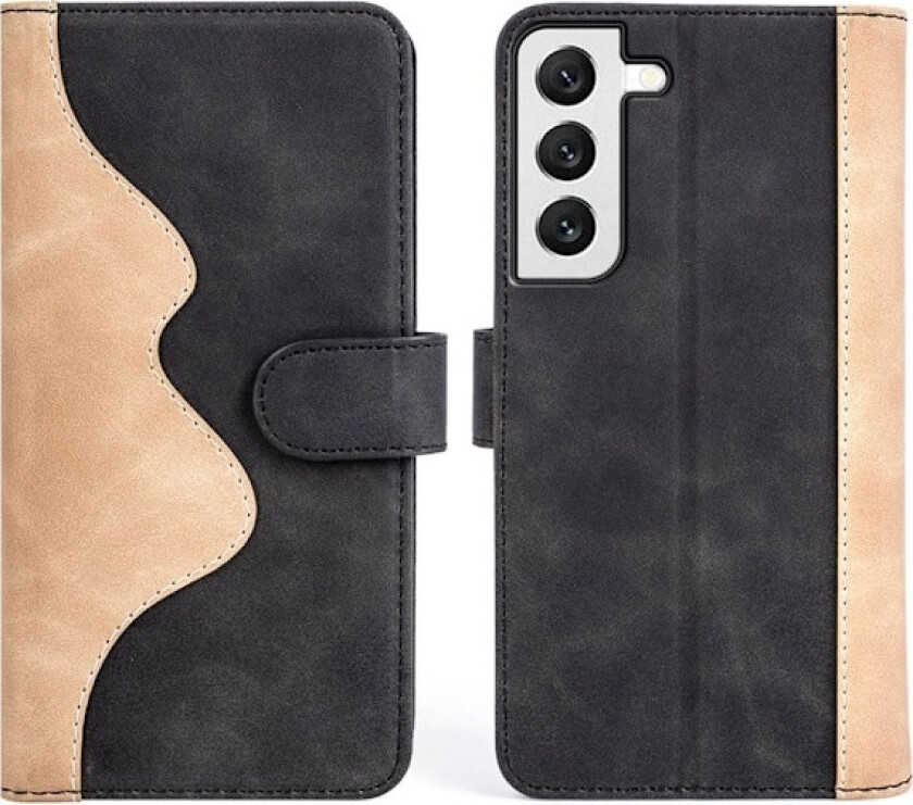 Tofarget lærdeksel for Samsung Galaxy S22 - Svart