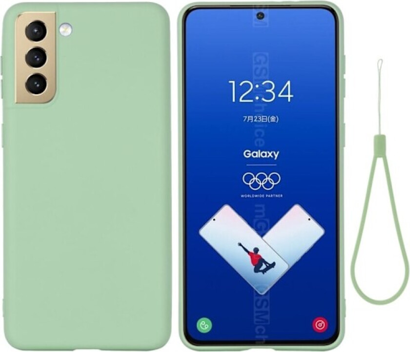 Matt flytende silikondeksel for Samsung Galaxy S21 FE - Grønn