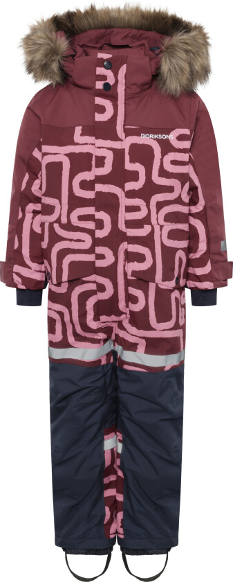 Kids' Bjärven Printed Coverall 2 Path S Pink