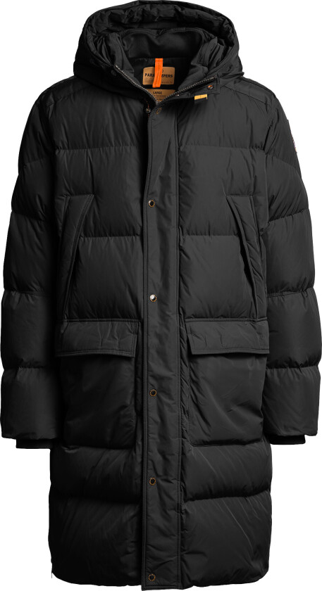 Men's Long Bear Hooded Parka Black