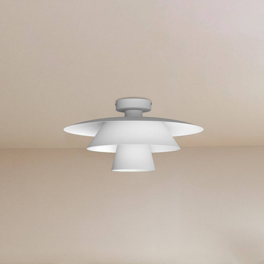 Taklampe Plato, hvit, metall, Ø 38 cm, E27