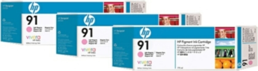 Hp Blekk Ljus Magenta No.91 - Z6100 775ml 3-pack