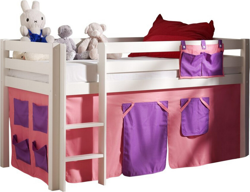 Høyseng med gardin Pino Hvit, Bella - Hvit, Bella