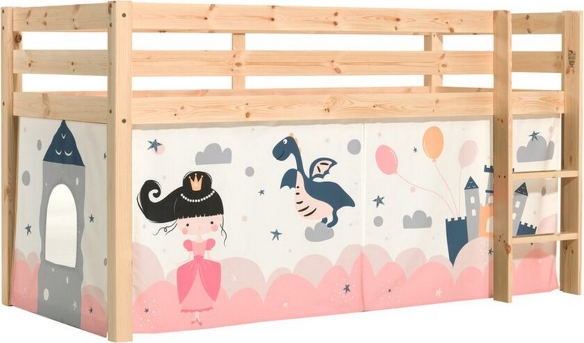 Høyseng med gardin Pino Naturlig, Prinsesse Sophie - Naturlig, Prinsesse Sophie