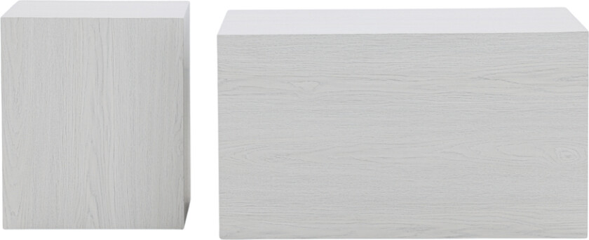 VENTURE DESIGN York salongbord - hvitkalket MDF med 3D-papir (sett med 2)