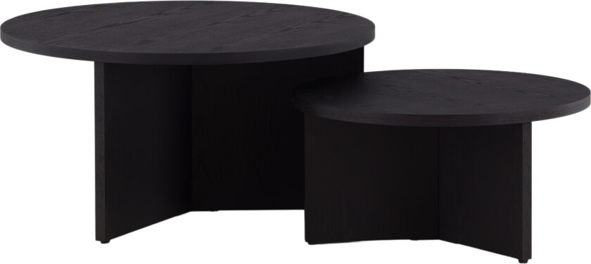 VENTURE DESIGN Saltö salongbord, rundt - svart MDF med finer (sett med 2)