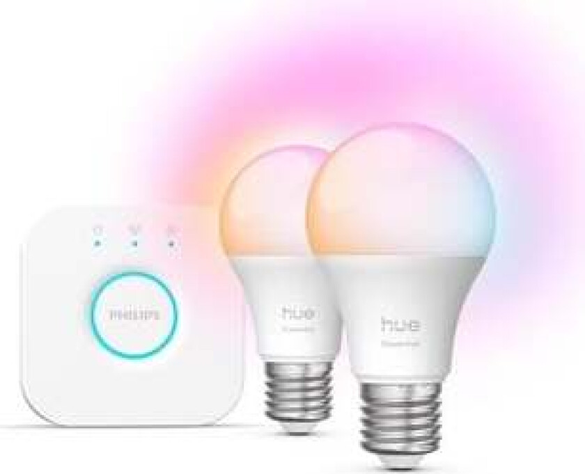 Hue Essential startpakke: 2 E27-smartpærer + Bridge