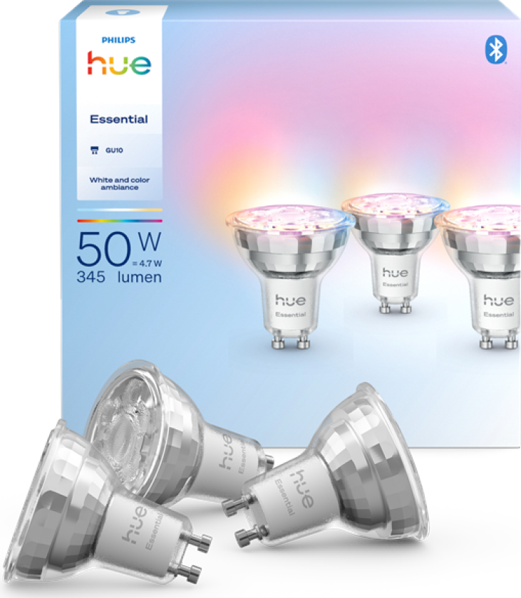 Hue Essential GU10 - smartspot - 345 lm - 4,7 W - 3-pakning