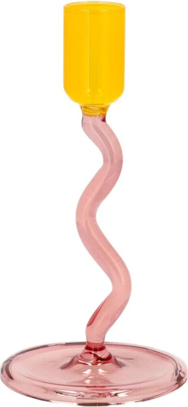 Styles lysestake 15,3 cm Pink-yellow