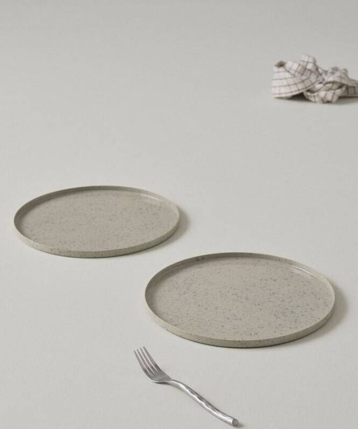 ZUMA PICNIC tallerken 2-pk, diameter 28 cm Beige/grå