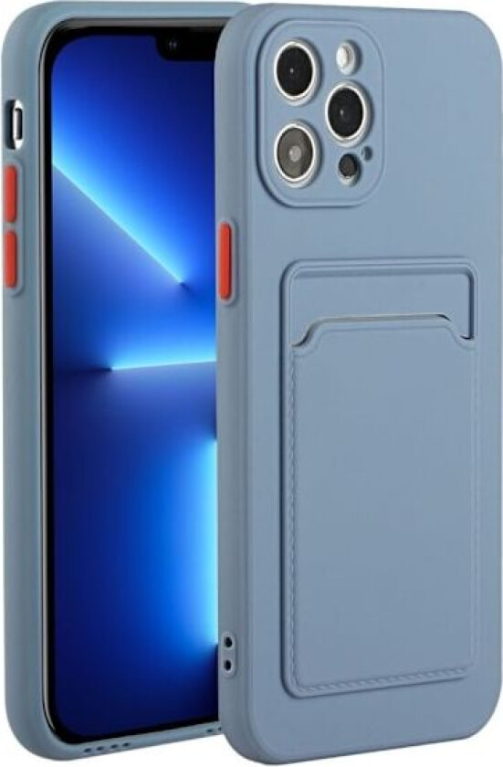 Deksel med Kortholder til iPhone 13 Pro - Blå