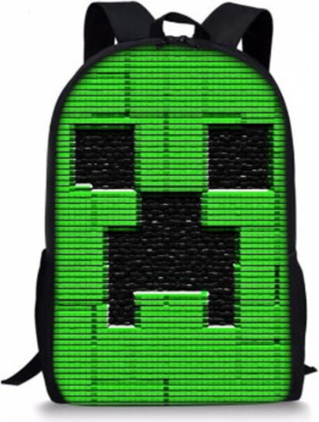 Minecraft Ryggsekk for Barn Student Skolesekk Skulderveske B B