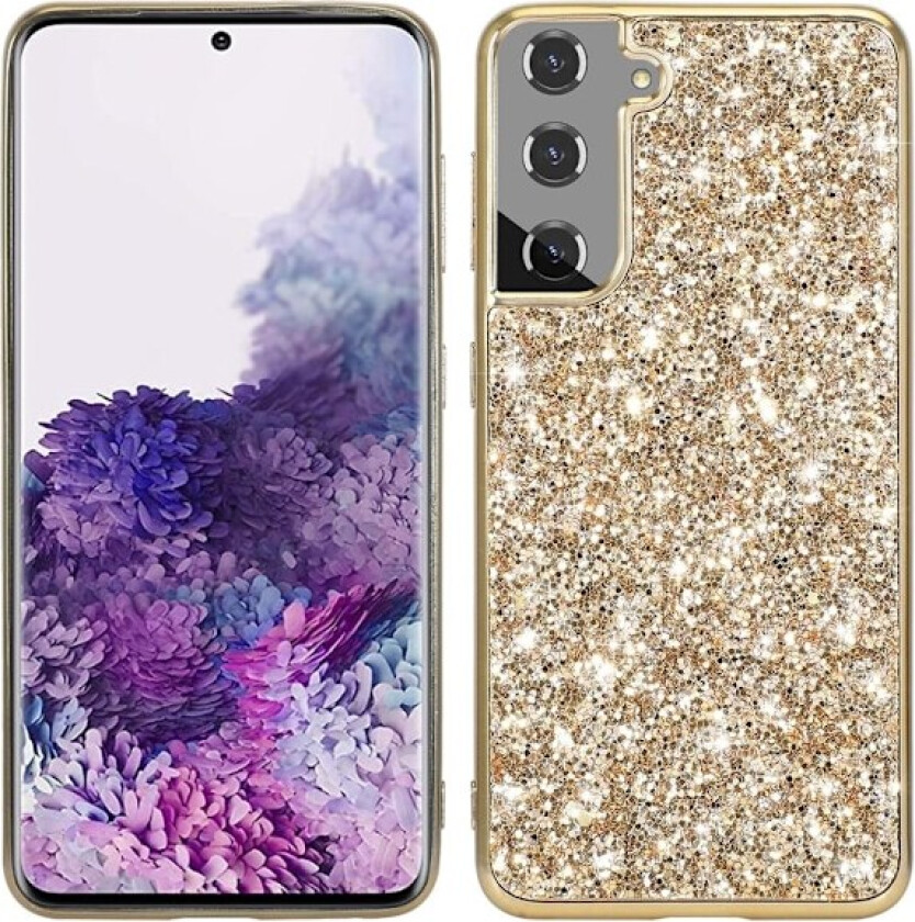 Glitter Samsung Galaxy S22 Plus deksel - Gull