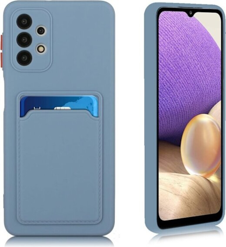 Card Holder Deksel til Samsung Galaxy A32 5G - Blå