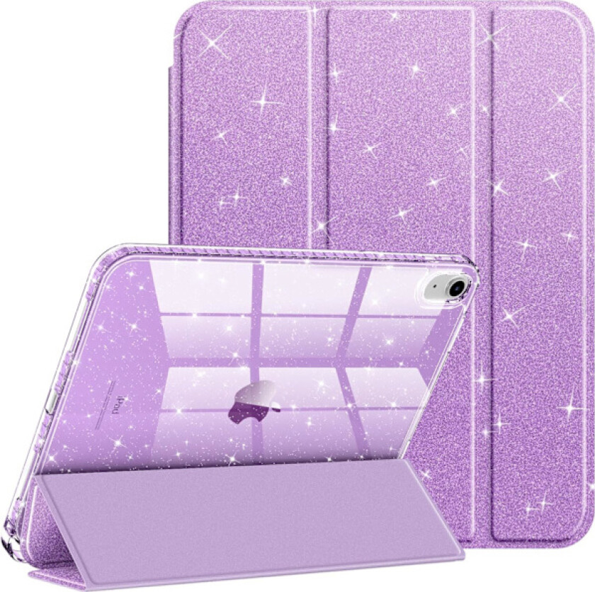 iPad (A16) 11. generasjon 11 tommer (2025), iPad 10. generasjon 10,9 tommer (2022) - Glitrende deksel med skinnende bakside - Lilla