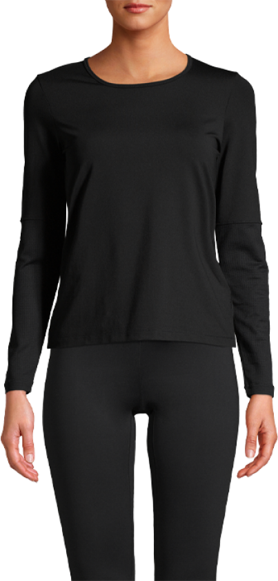 Essential Mesh Detail Long Sleeve Dame Black 38