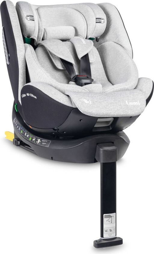 Caretero Lumi I-Size Bilsete - Isofix, 40-150cm, Max 36kg - Lys Grå