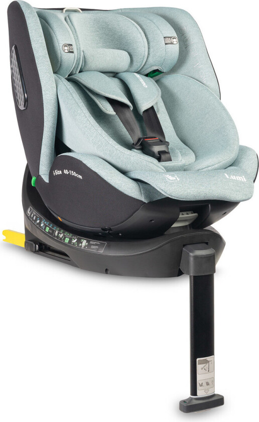 Lumi I-Size Autostol - Isofix, 40-150cm, Max 36kg - Grønn