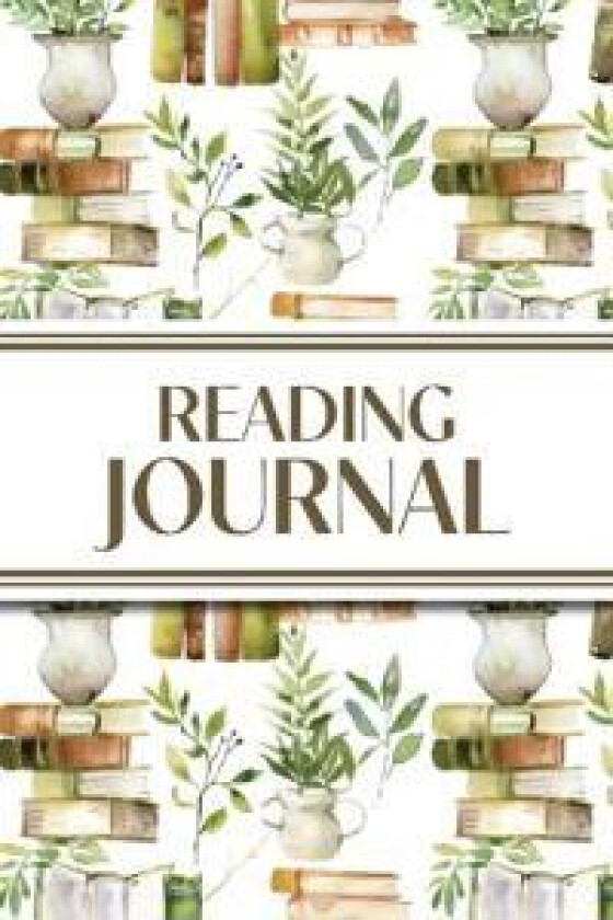 Reading Journal (Watercolour Stacked Books with Potted Plants)