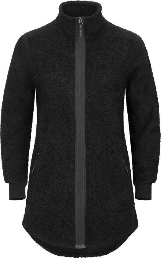 Women's Bonded Pile Jacket Long Black Beauty