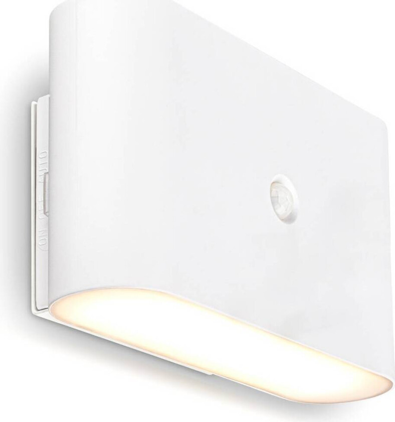 LED-vegglampe Chat, hvit, 16 cm, plast, sensor