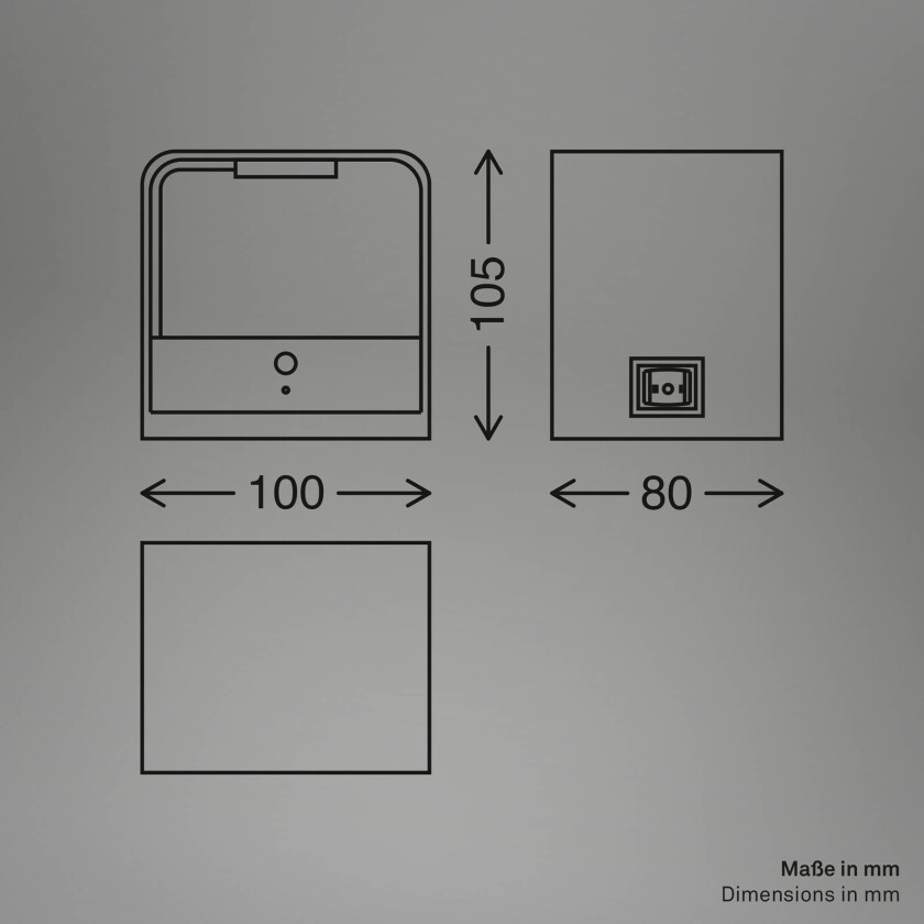 LED-vegglampe Barro, svart Bredde 8 cm Metall, Sensor