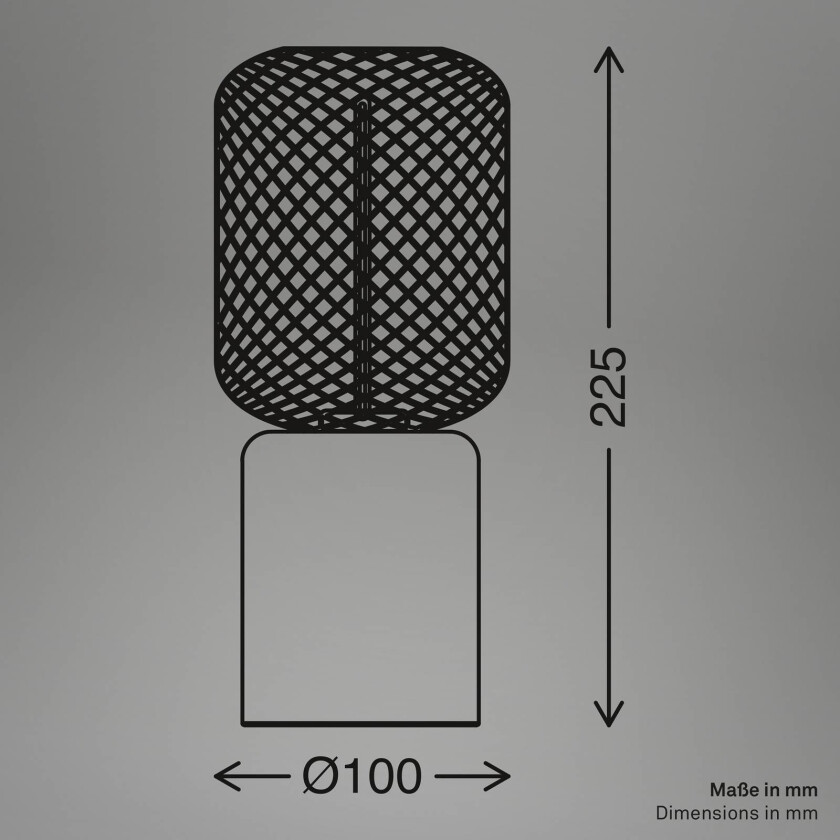 Bordlampe Rist, svart/rosagull, høyde 22 cm, metall