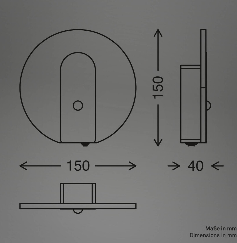 LED-vegglampe Taro, lys gullfarget, Ø 15 cm, sensor