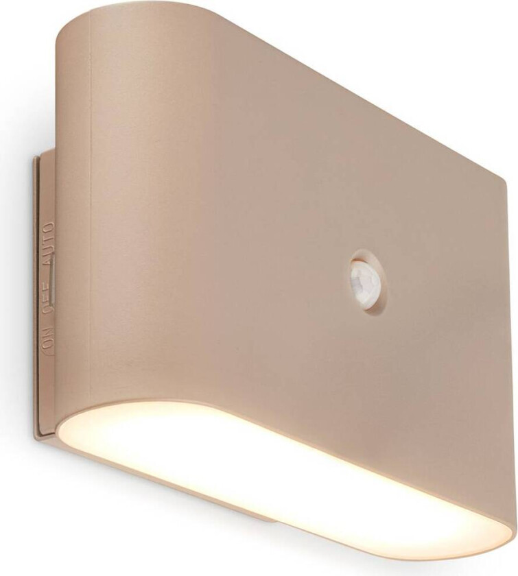 LED-vegglampe Chat, beige, 16 cm, plast, sensor