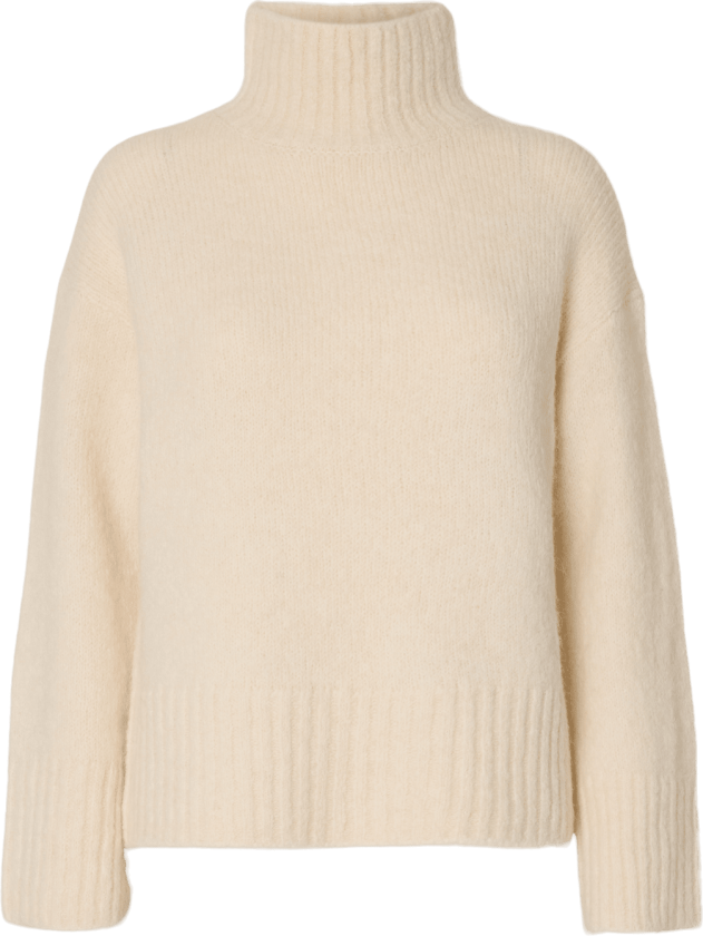 Selected Femme Gabriella Ls Knit High Neck Genser - Birch - L