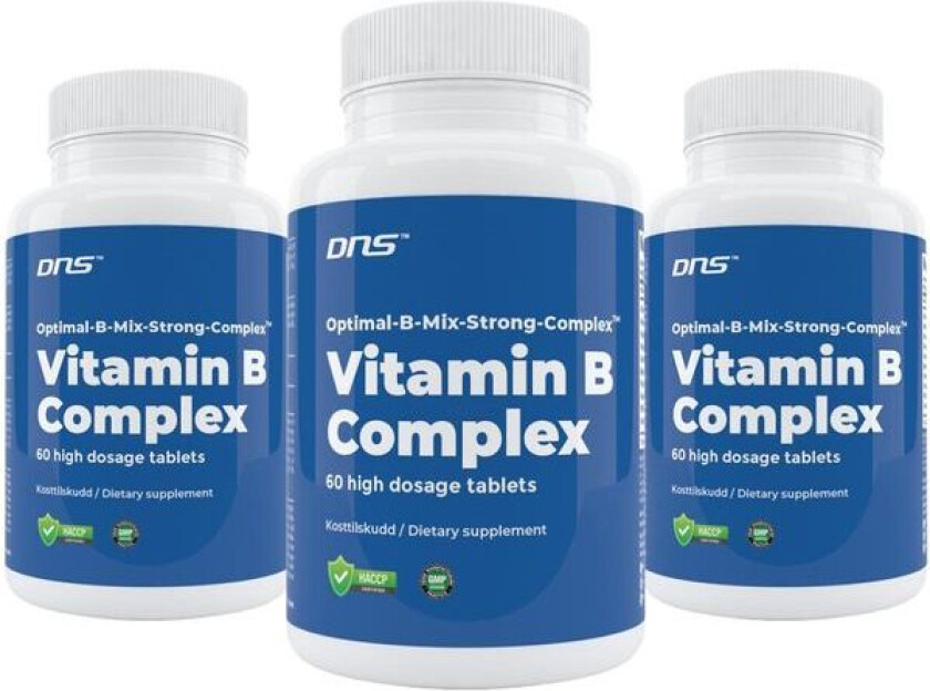 3-pack Vitamin B-Complex Høyt Dosert - 3 x 60 tabletter