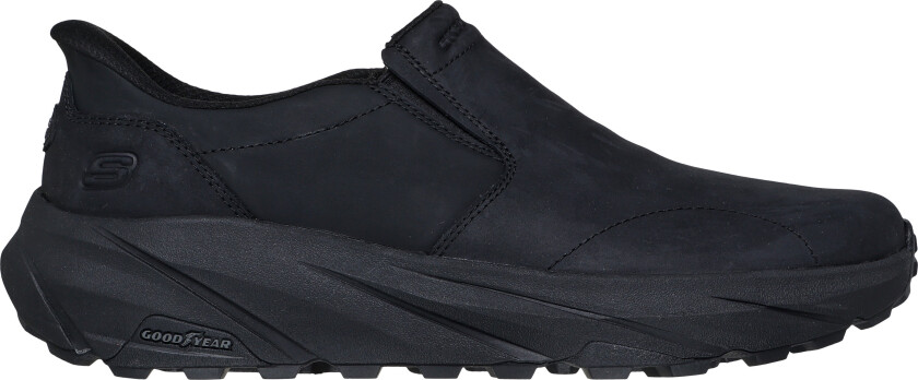 Men's Leather Round Toe Dual Gore Slip-Ins Black