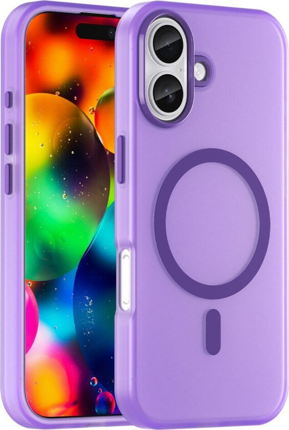 iPhone 17 Hybrid Plast Deksel – MagSafe Kompatibel – Matt Gjennomsiktig / Lilla