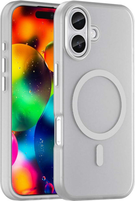 iPhone 17 Hybrid Plast Deksel – MagSafe Kompatibel – Matt Gjennomsiktig / Hvit