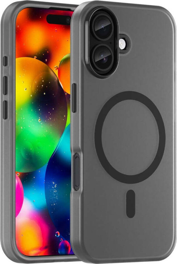 iPhone 17 Hybrid Plast Deksel – MagSafe Kompatibel – Matt Gjennomsiktig / Svart