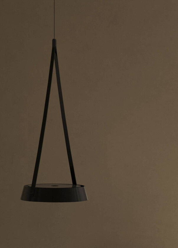 LED-hengelampe Mahina, svart, Ø 17 cm, metall, CCT