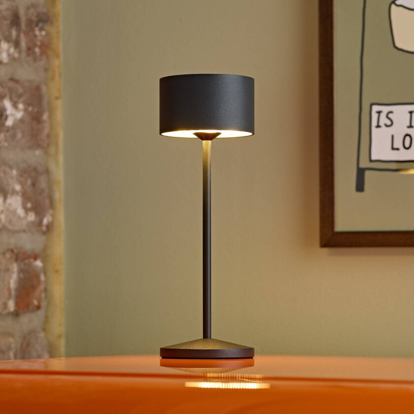 LED-bordlampe Veluna, svart, høyde 25 cm IP44 dimbar CCT