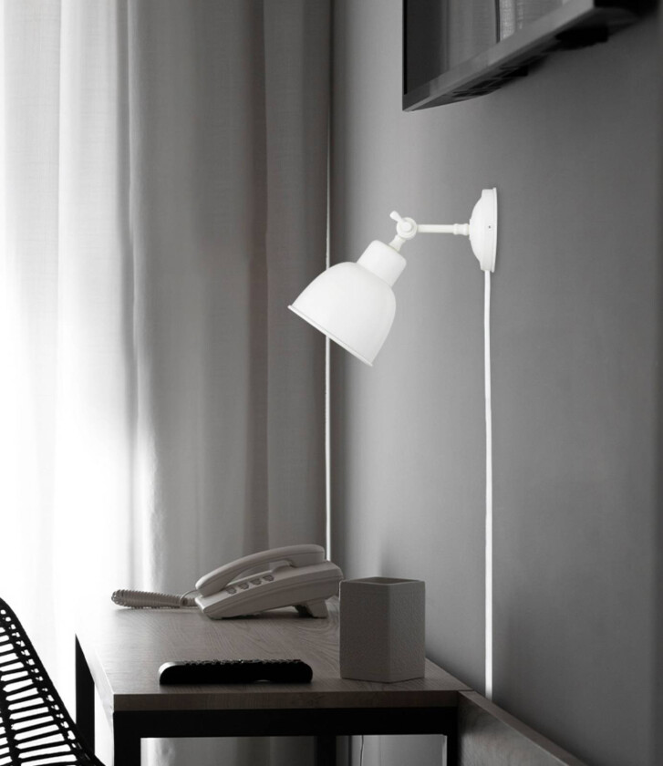 Vegglampe Emoti, beige, 1 lyskilde, stål, Ø 10 cm