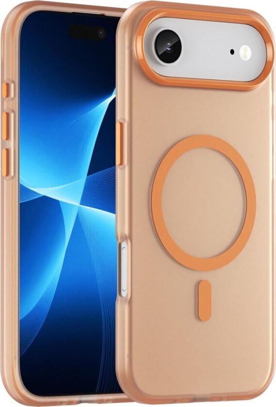 iPhone 17 Air Hybrid Plast Deksel – MagSafe Kompatibel – Matt Gjennomsiktig / Oransje