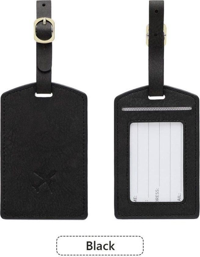 INF PU Bagasjelapp Navnekort ID-etikett for Reisevesker - Beskytt Bagasjen Din med Stil Sort