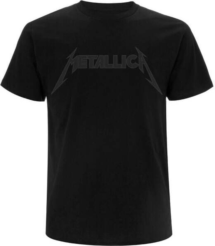 Metallica T-skjorte - Black On Black Classic Logo - S til 4XL - Herrer - svart
