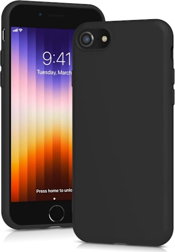 iPhone SE 2020/2022, iPhone 8/7, Soft-Touch, Støtsikker, Støvtett, Sklisikker Apple Telefondeksel - Svart