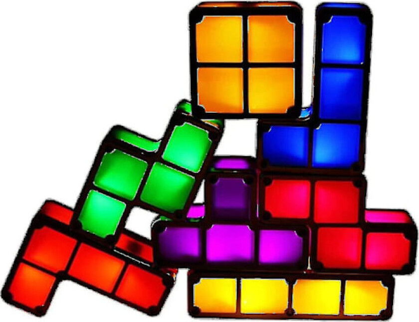 Tetris Stablebar Nattlampe, 7 stk DIY LED 7 Farger 3D Puslespill Induksjonslås Skrivebordslampe Belysning DIY Magiske Blokker Sterkt Lys for Barn Tenåringer